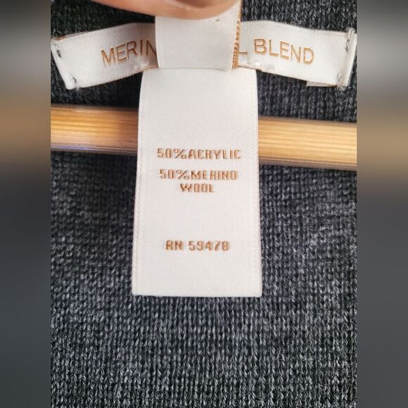 Ellen Tracey Merino Wool Blend Cardigan Size XL Gray - Picture 5 of 10